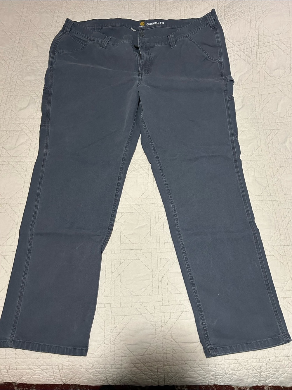 Carhartt Women's Straight Leg Jeans in Slate-Gray Blue